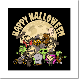 Halloween Monsters Happy Halloween Cute Posters and Art